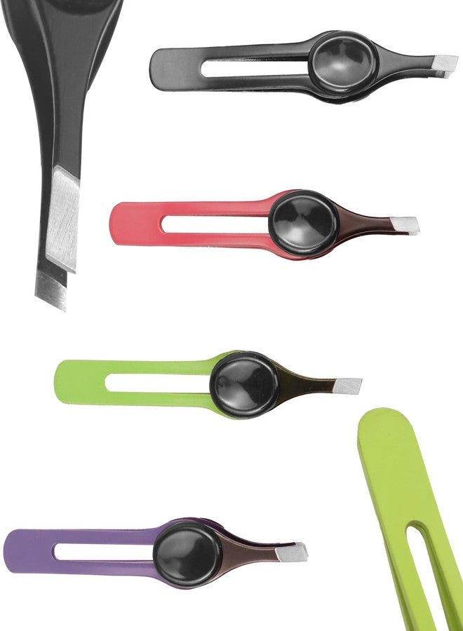 Abvsdu 4 PCS Non-Slip Grip Tweezers, Tweezers for Women Facial Hair, Stainless Steel Bevel Tweezer, Professional Eyebrow Shaping Tweezer for Men and Women, Facial Hair, Blackhead Remover - Image 1